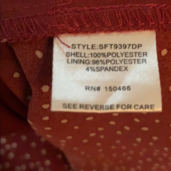 EUC 41 Hawthorn Maroon and Cream Polka Dot Blouse - Picture 4 of 4